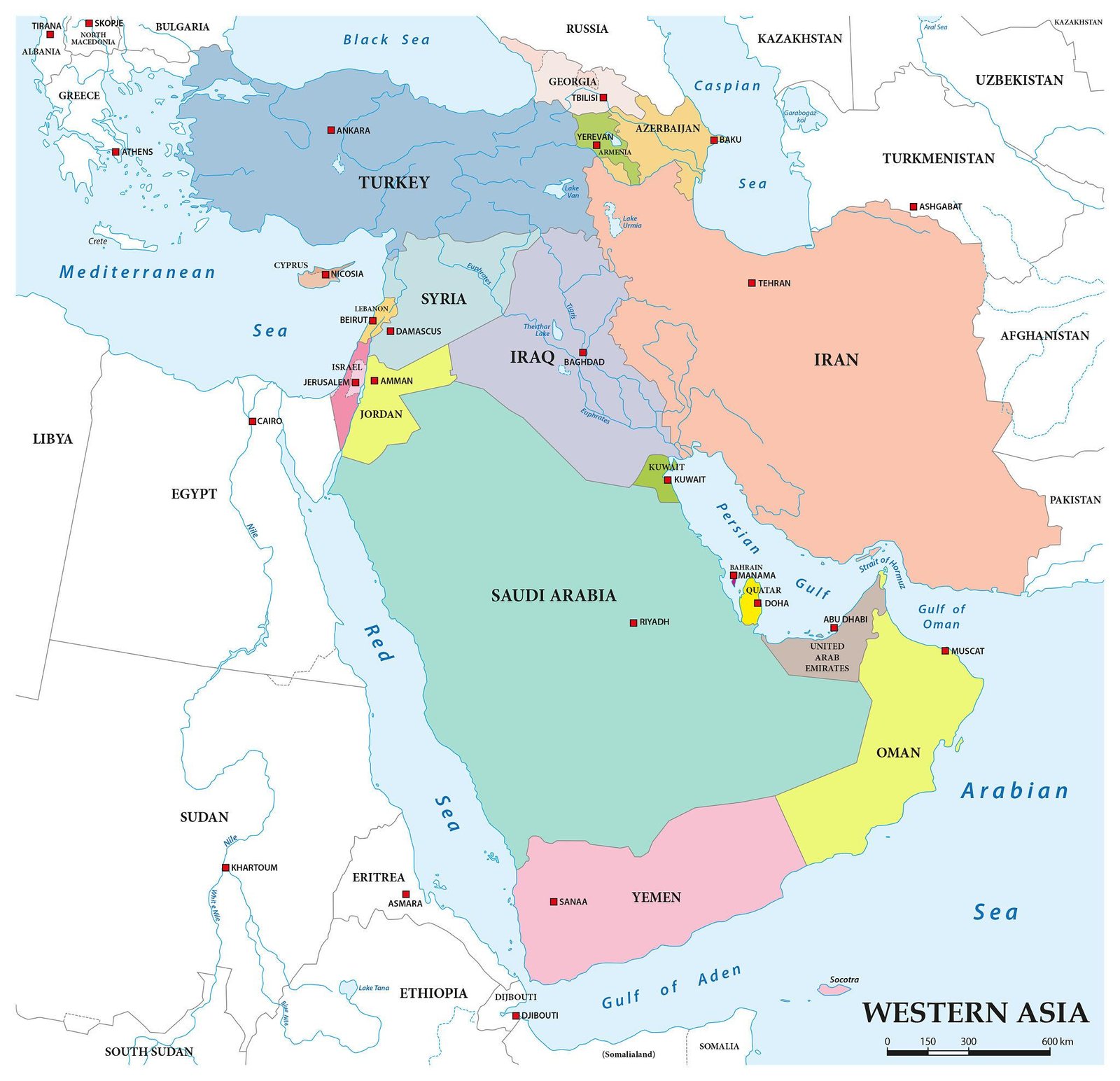 Middle East Security Tension Map