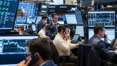 global stock exchange trading floor market volatility